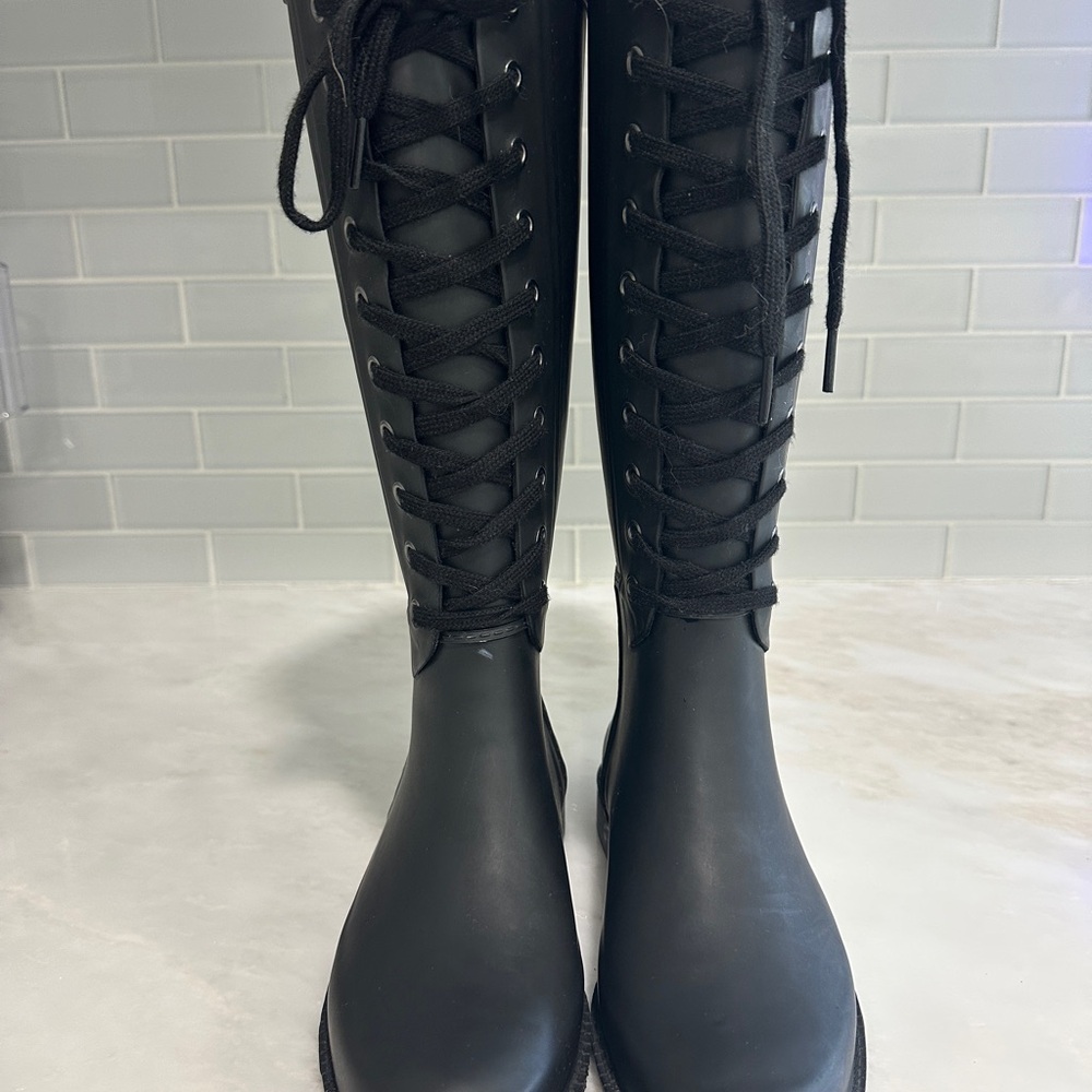 Merona Black Lace-Up Boots